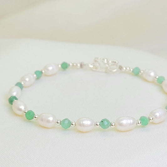 Pulsera Perlas y Esmeraldas