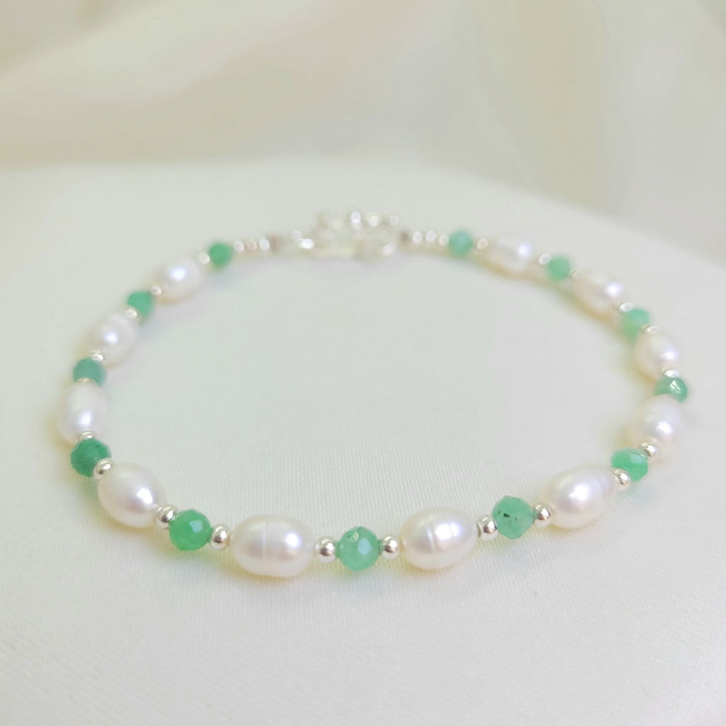 Pulsera Perlas y Esmeraldas