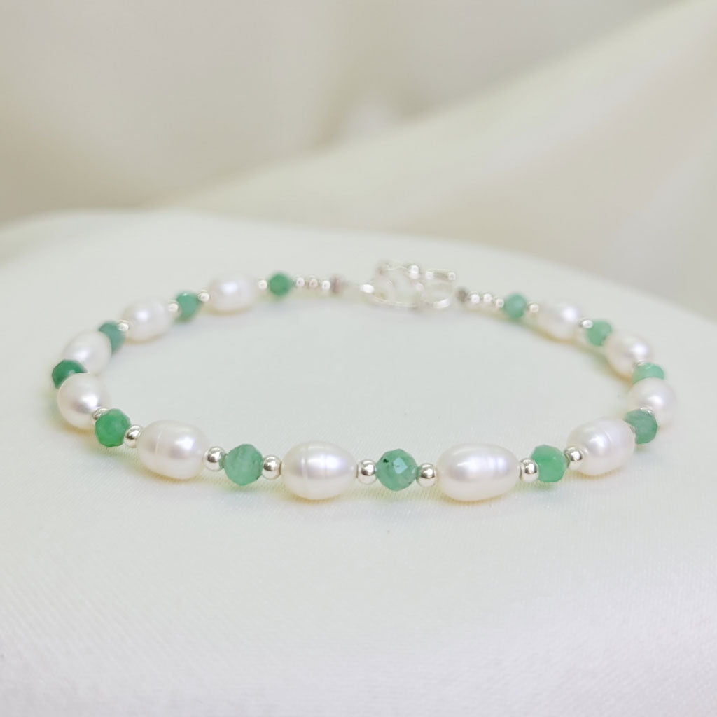 Pulsera Perlas y Esmeraldas