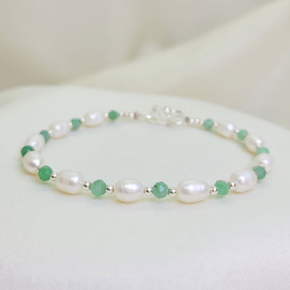 Pulsera Perlas y Esmeraldas