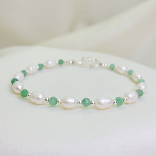 Pulsera Perlas y Esmeraldas