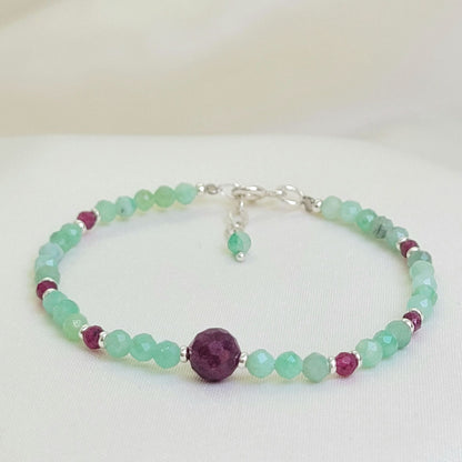 Pulsera Esmeralda y Rubí