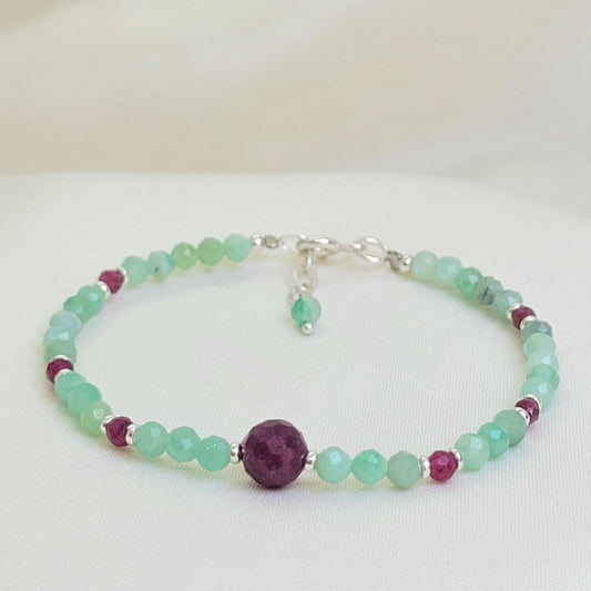 Pulsera Esmeralda y Rubí