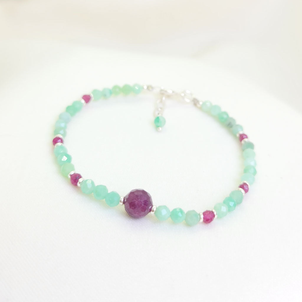 Pulsera Esmeralda y Rubí