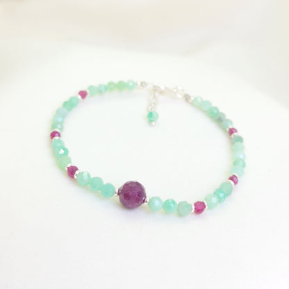 Pulsera Esmeralda y Rubí