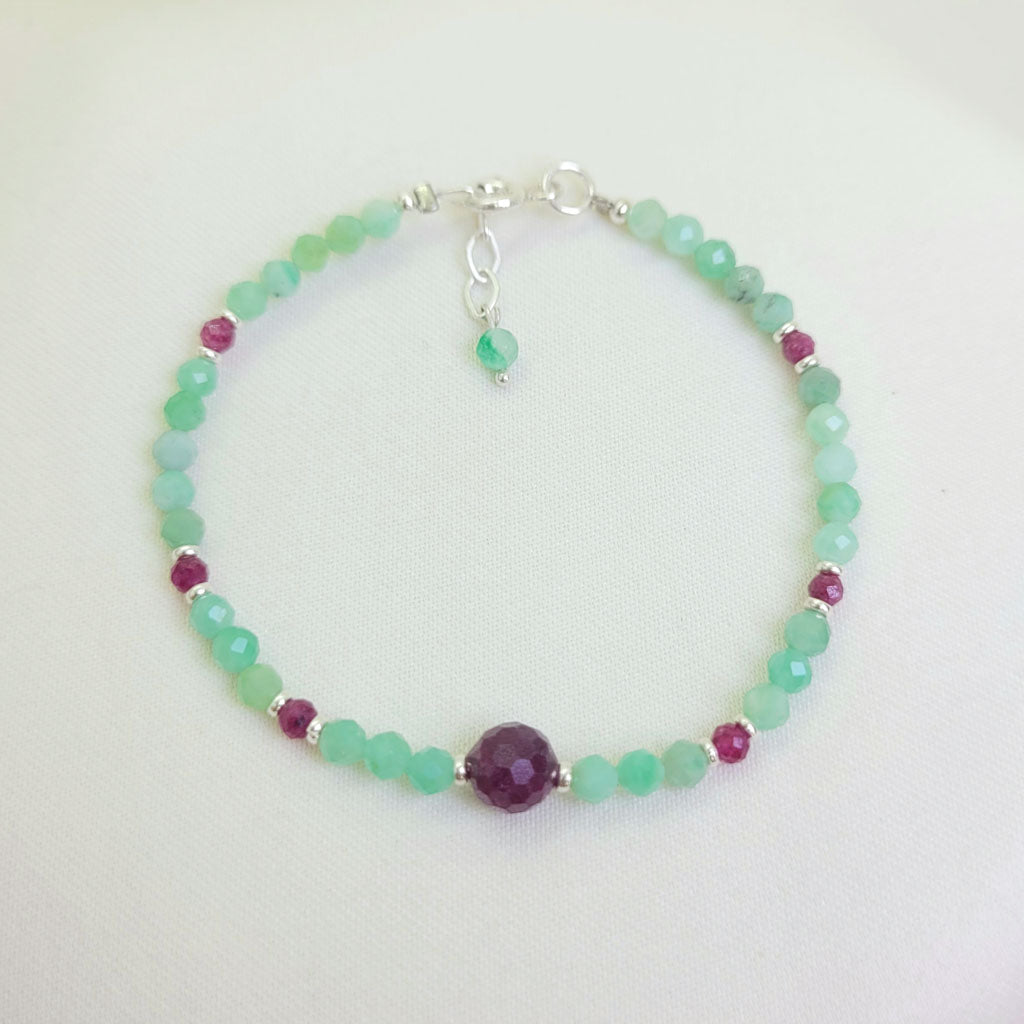 Pulsera Esmeralda y Rubí