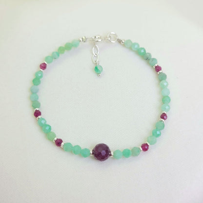 Pulsera Esmeralda y Rubí