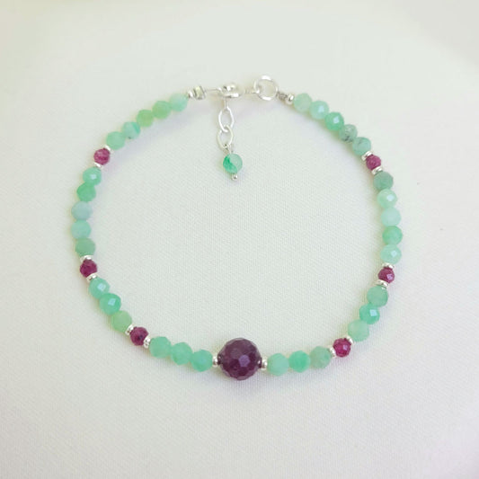Pulsera Esmeralda y Rubí