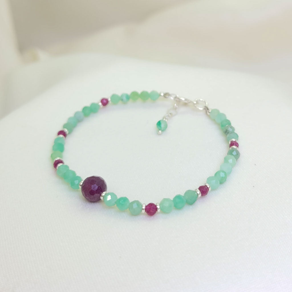 Pulsera Esmeralda y Rubí