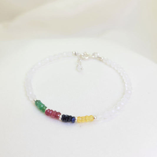 Pulsera Multi Zafiros con piedra luna