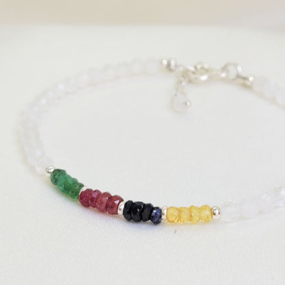 Pulsera Multi Zafiros con piedra luna