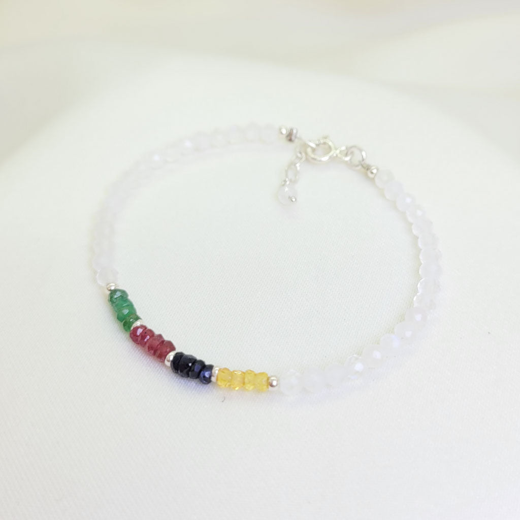 Pulsera Multi Zafiros con piedra luna