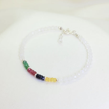 Pulsera Multi Zafiros con piedra luna