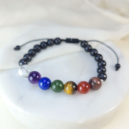 Pulsera siete chacra con Shunguita 8mm