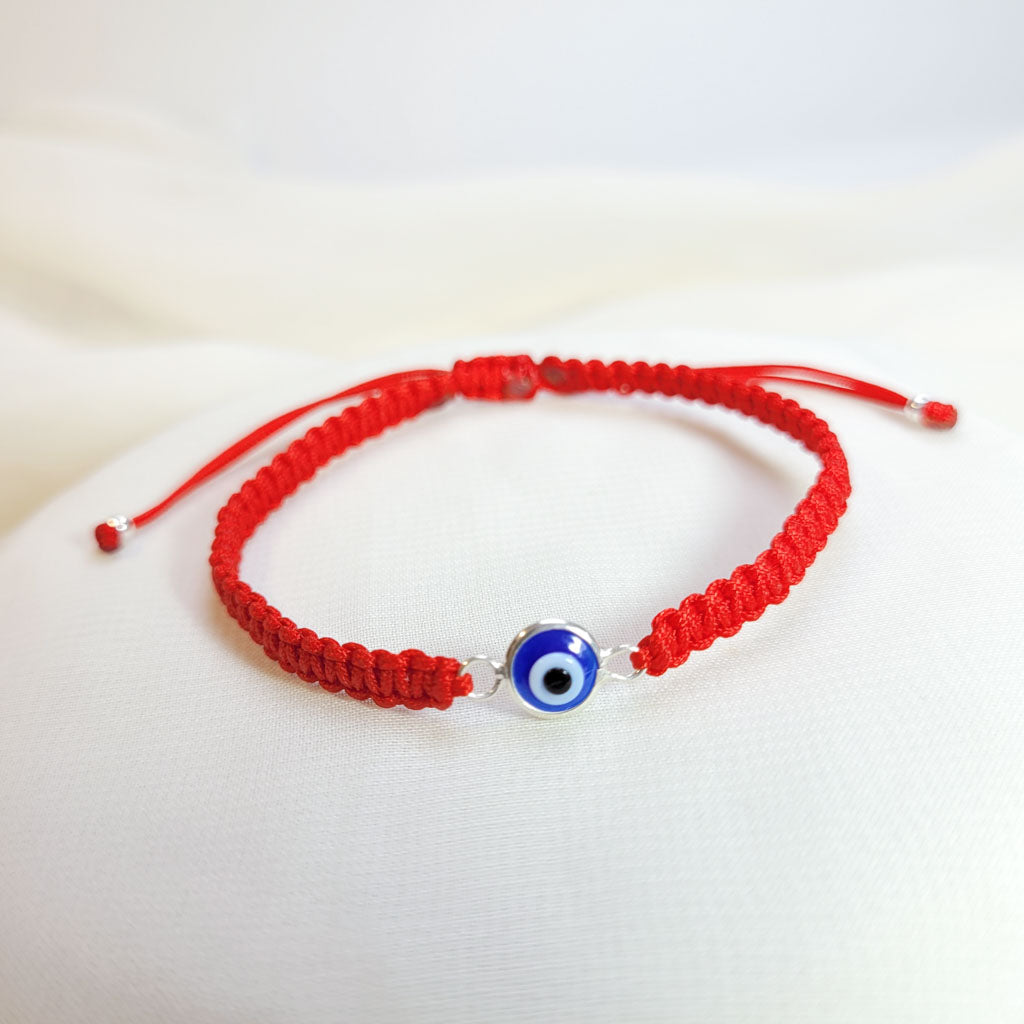 Pulsera ojo turco Azul e Hilo rojo