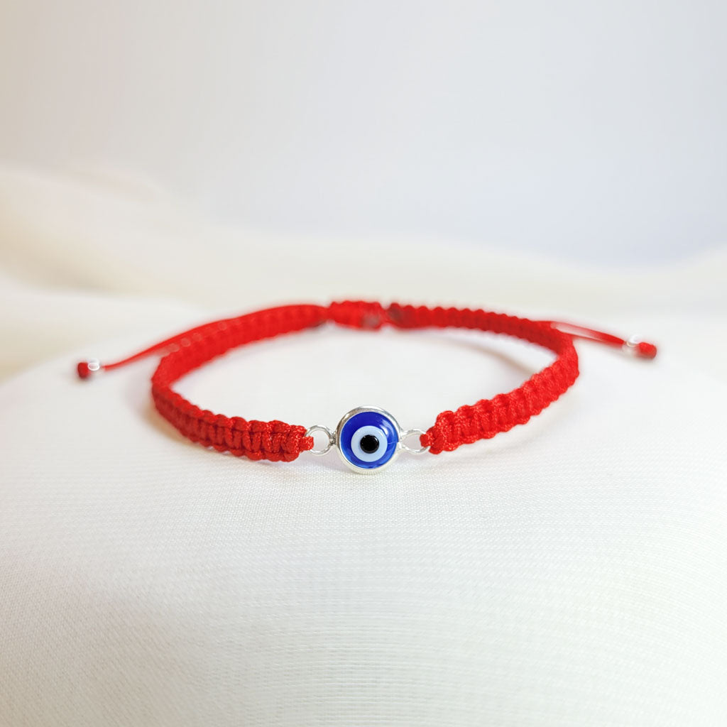 Pulsera ojo turco Azul e Hilo rojo
