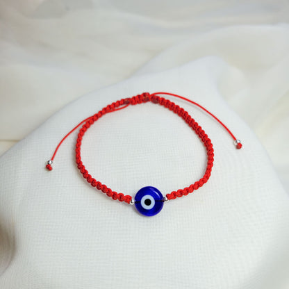 Pulsera ojo turco Azul e Hilo rojo aclilico