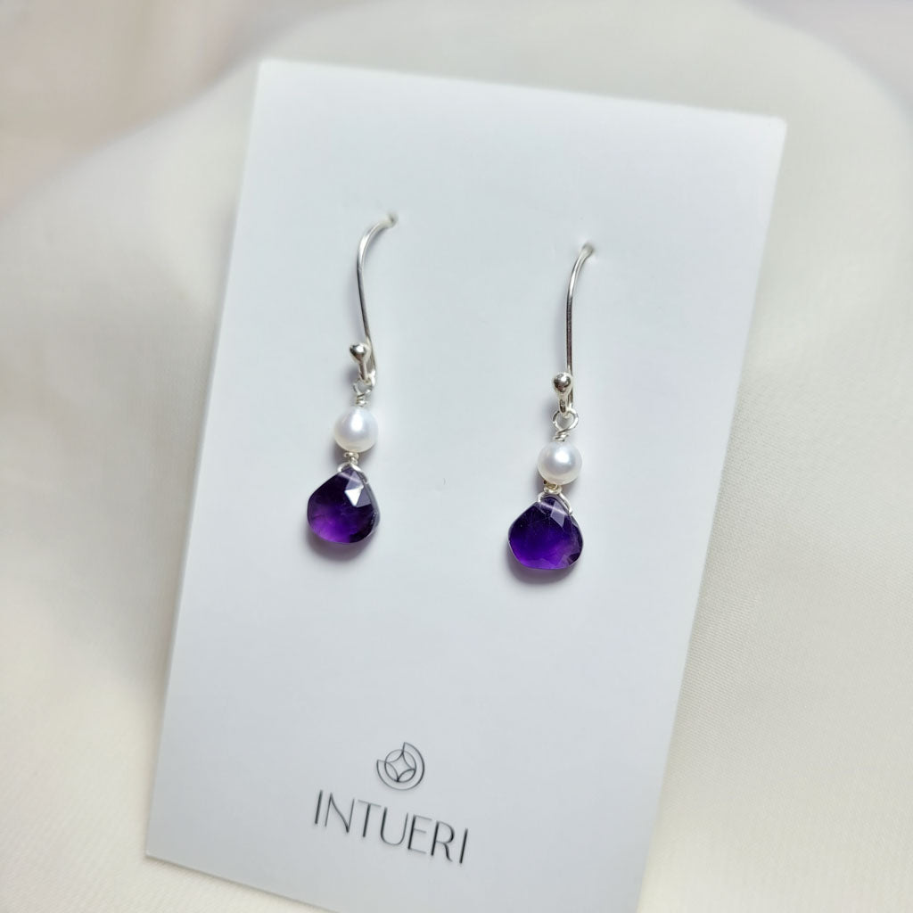 Aretes Perlita y Amatista