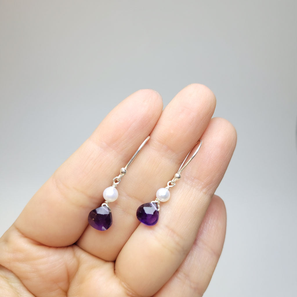 Aretes Perlita y Amatista