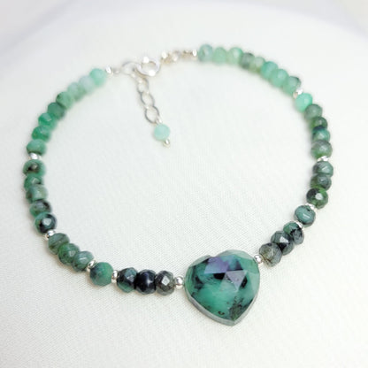 Pulsera Corazón Esmeralda