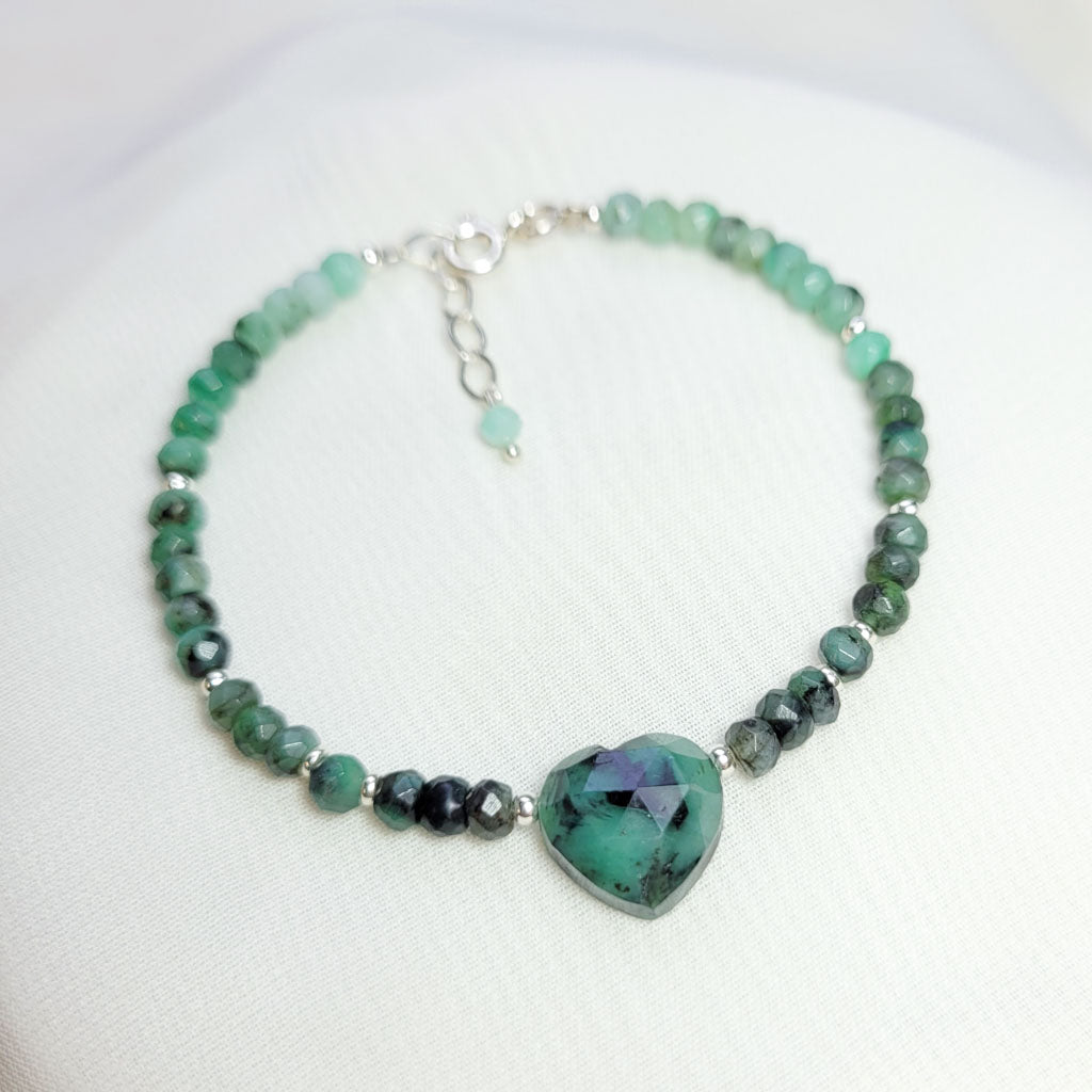 Pulsera Corazón Esmeralda