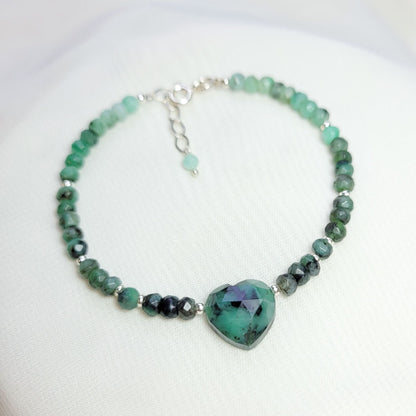 Pulsera Corazón Esmeralda