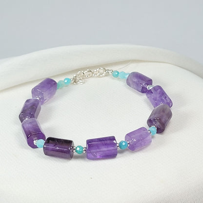 Pulsera Amatista Cilindros