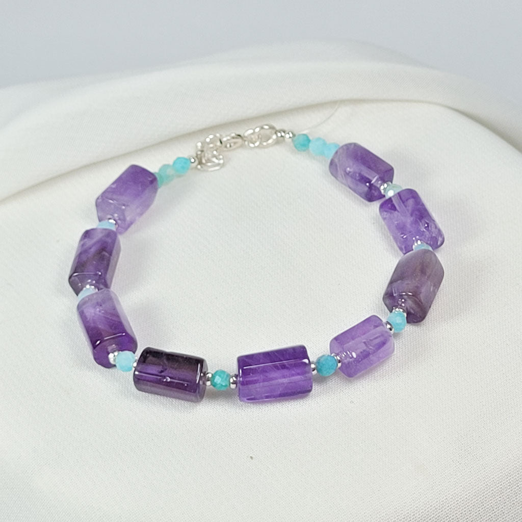 Pulsera Amatista Cilindros