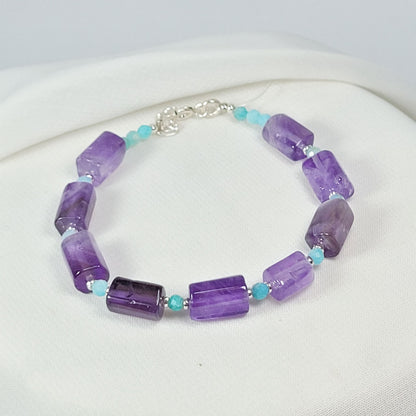 Pulsera Amatista Cilindros