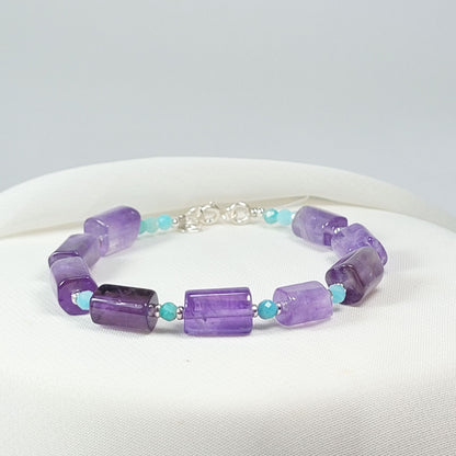 Pulsera Amatista Cilindros