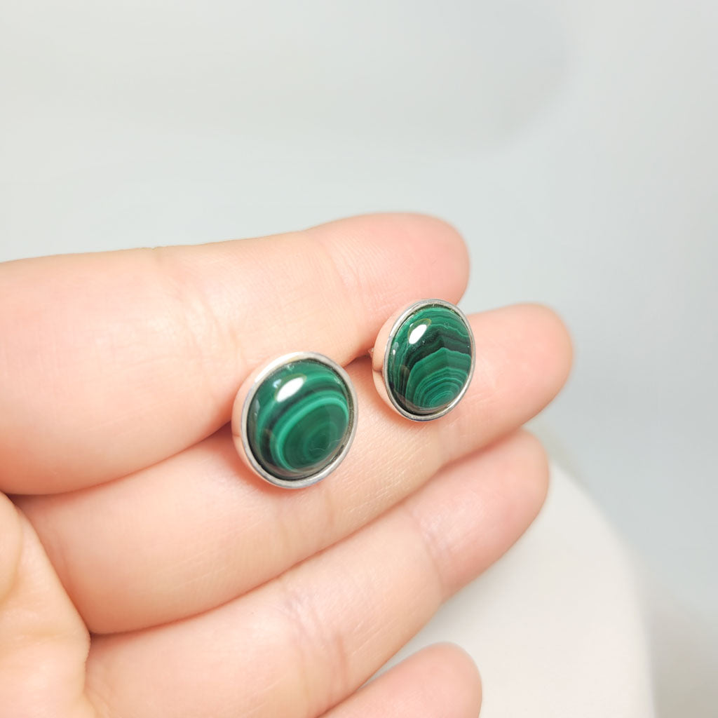 Aretes básico Malaquita
