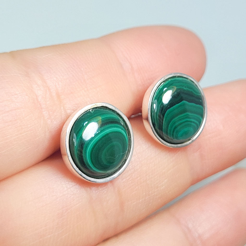 Aretes básico Malaquita
