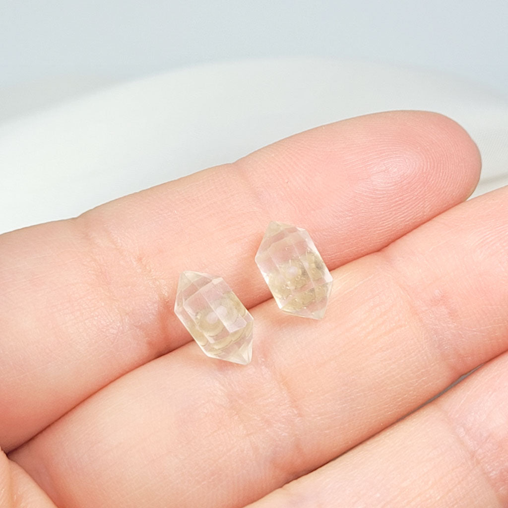 Aretes Cuarzo Rosa Diamante