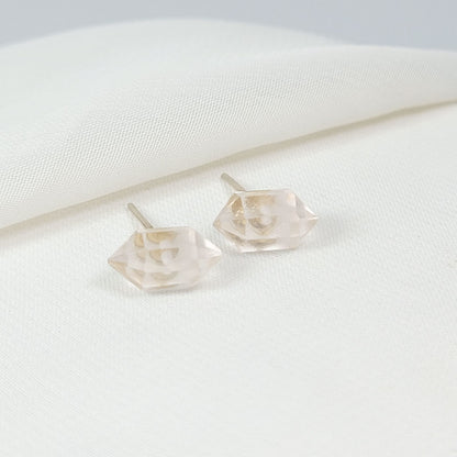 Aretes Cuarzo Rosa Diamante