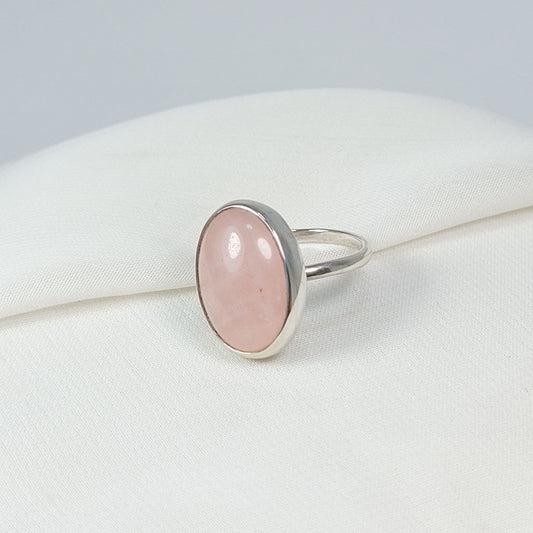Anillo Oval Cuarzo Rosa