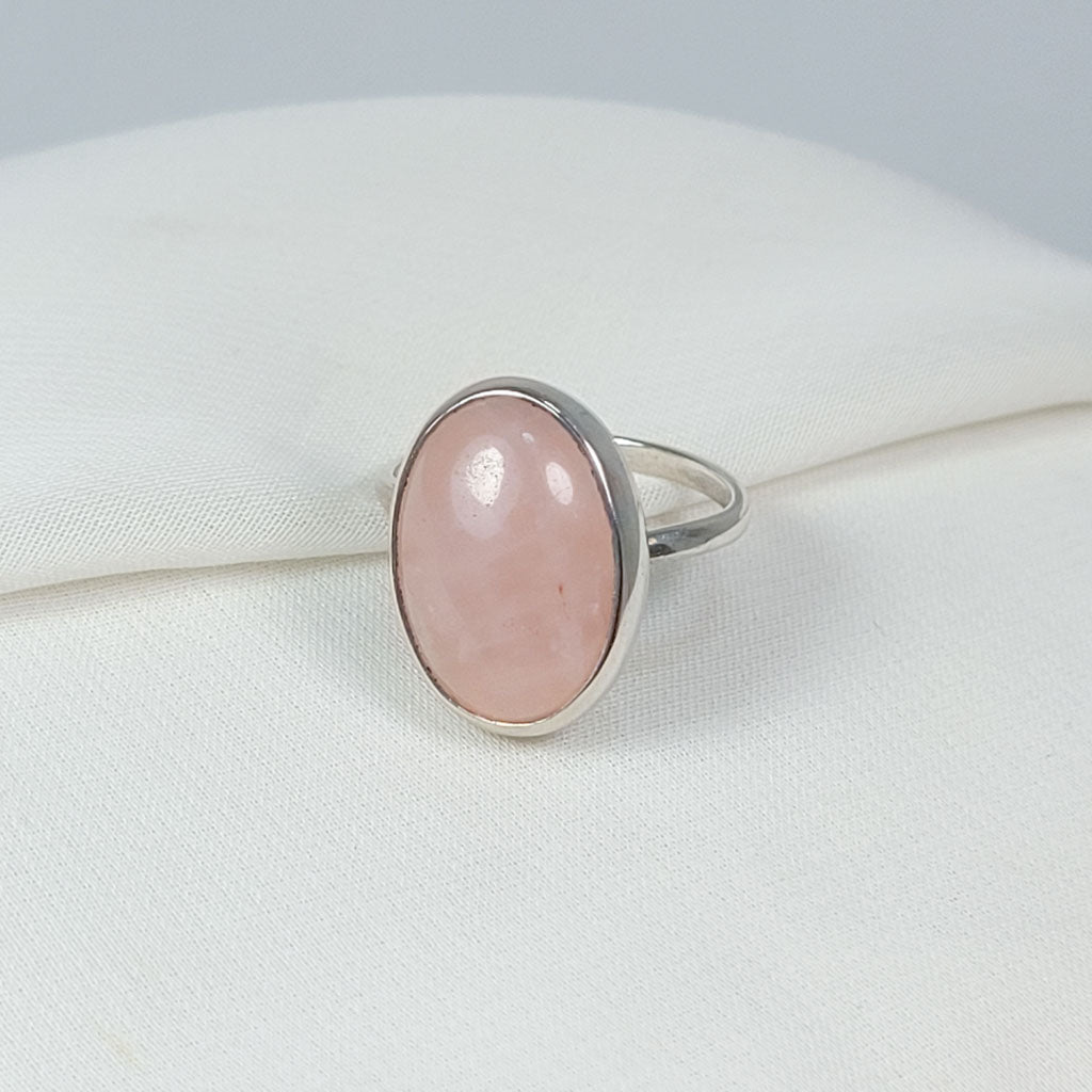 Anillo Oval Cuarzo Rosa