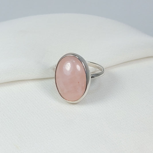 Anillo Oval Cuarzo Rosa