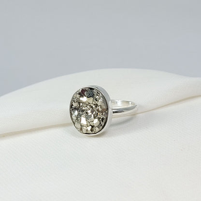 Anillo Regulable de Pirita Ovalado
