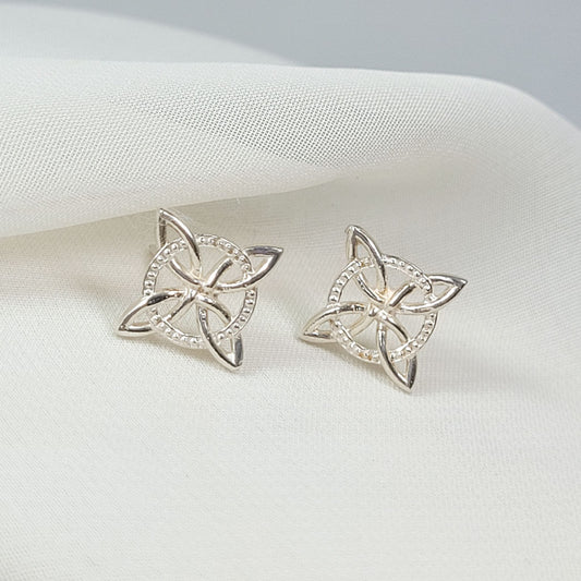 Aretes Nudo de Bruja plata