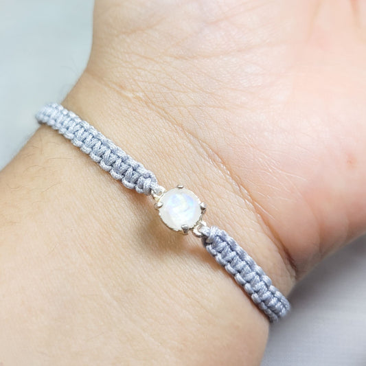Pulsera Tejido Piedra Luna