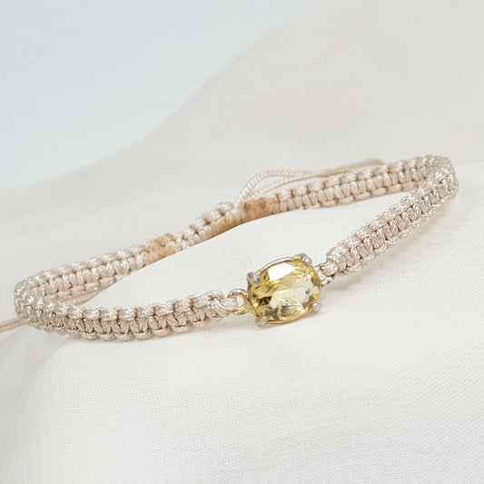 Pulsera Tejido Citrino