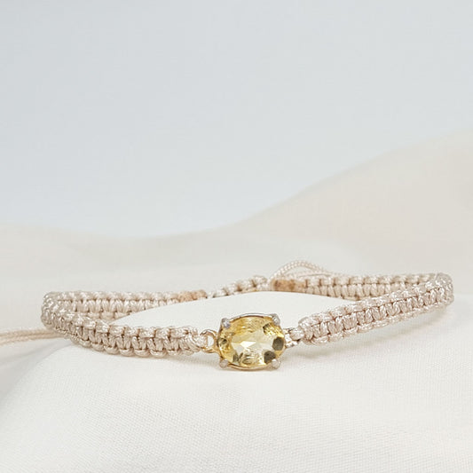Pulsera Tejido Citrino