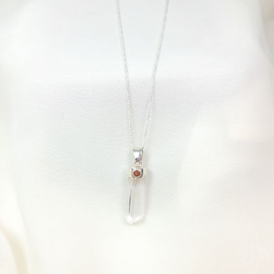 Collar Cuarzo Cristal y Granate
