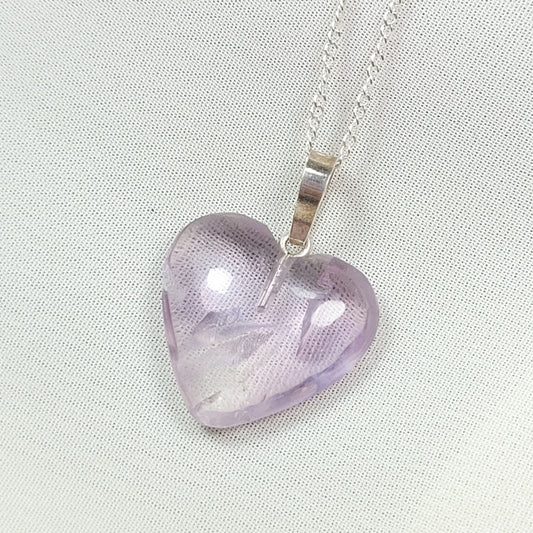 Collar Corazón Amatista - 2cm