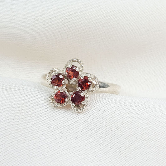 Anillo Flor Granate