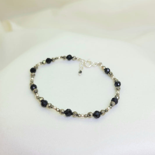Pulsera Full Turmalina negra y pirita