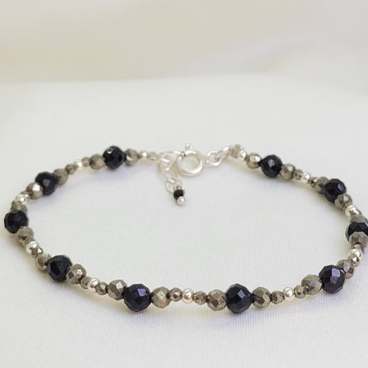 Pulsera Full Turmalina negra y pirita