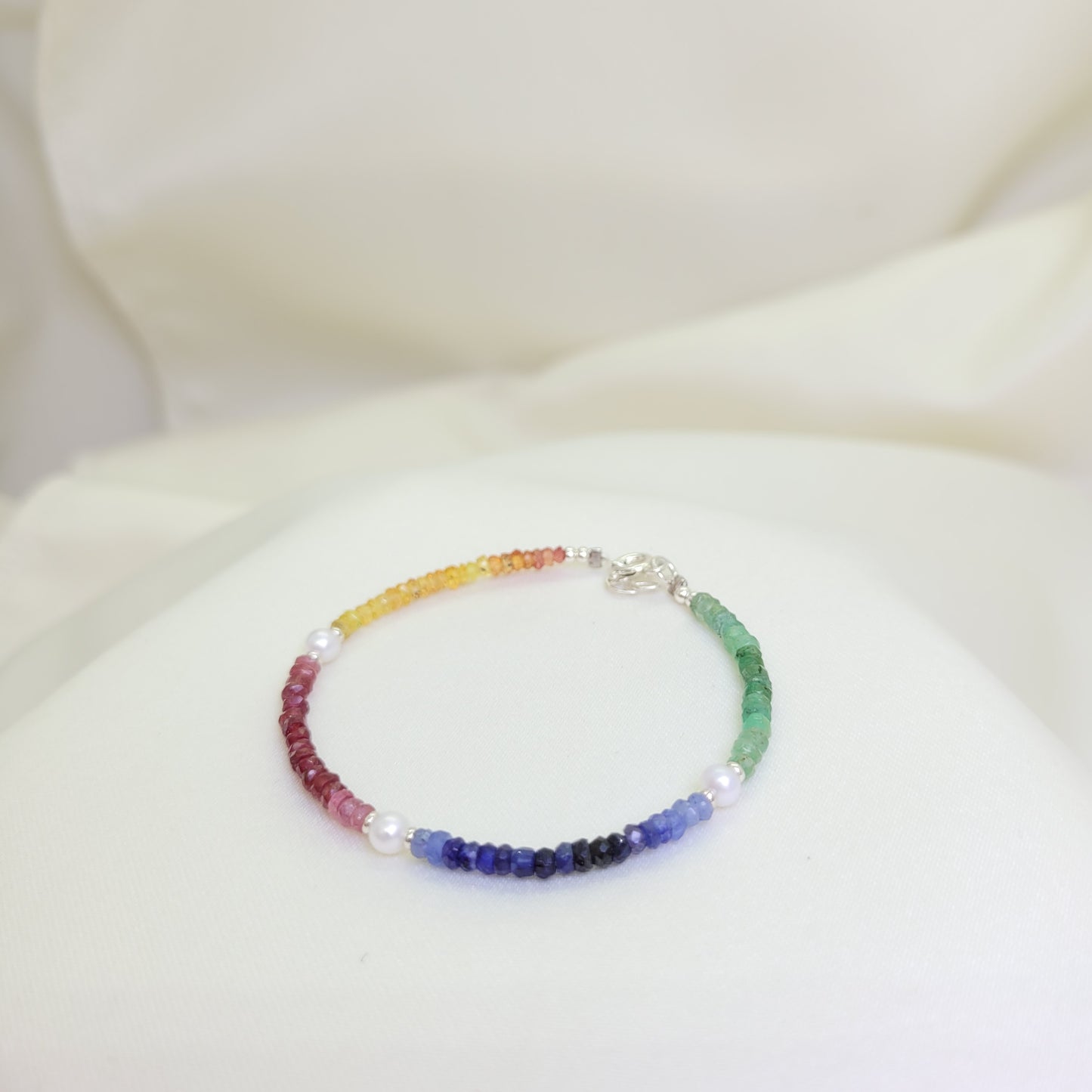 Pulsera Multi Zafiros con Perla