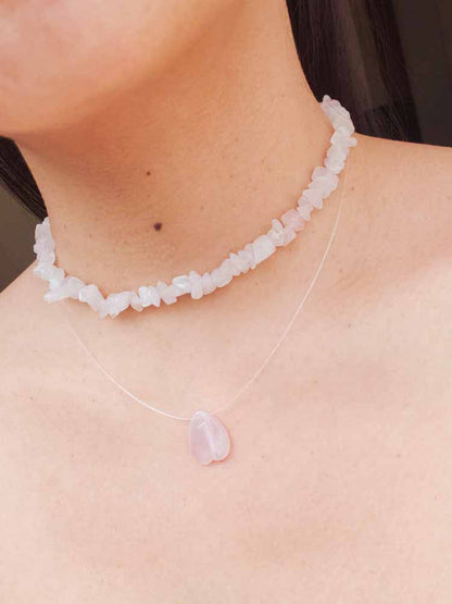 Chocker Pétalo Cuarzo Rosa