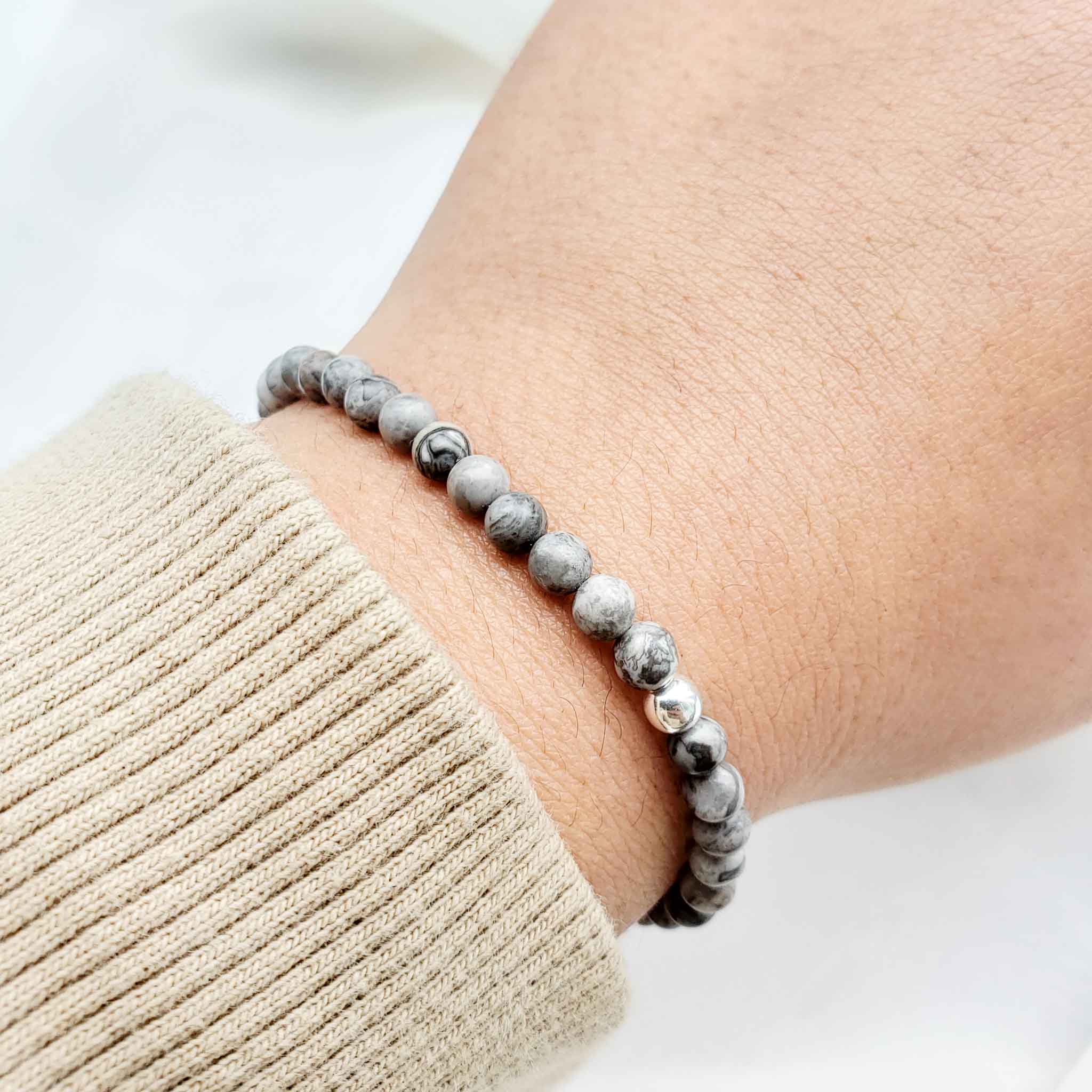 Pulsera Mell Jaspe Gris